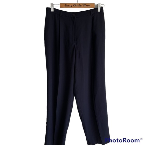 Petite‎ Sophisticate Ladies Navy Pleated Career Trousers, 14 - Picture 1 of 5